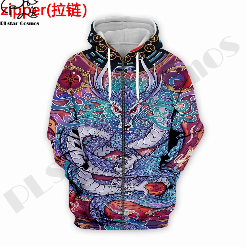 Cosmos 3Dprinted Newest Dragon Zodiac Psychedelic Art Harajuku Streetwear Pullover Unique Unisex Hoodies/Sweatshirt/Zip 1