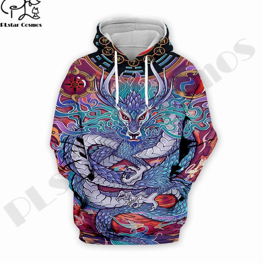 Cosmos 3Dprinted Newest Dragon Zodiac Psychedelic Art Harajuku Streetwear Pullover Unique Unisex Hoodies/Sweatshirt/Zip 1