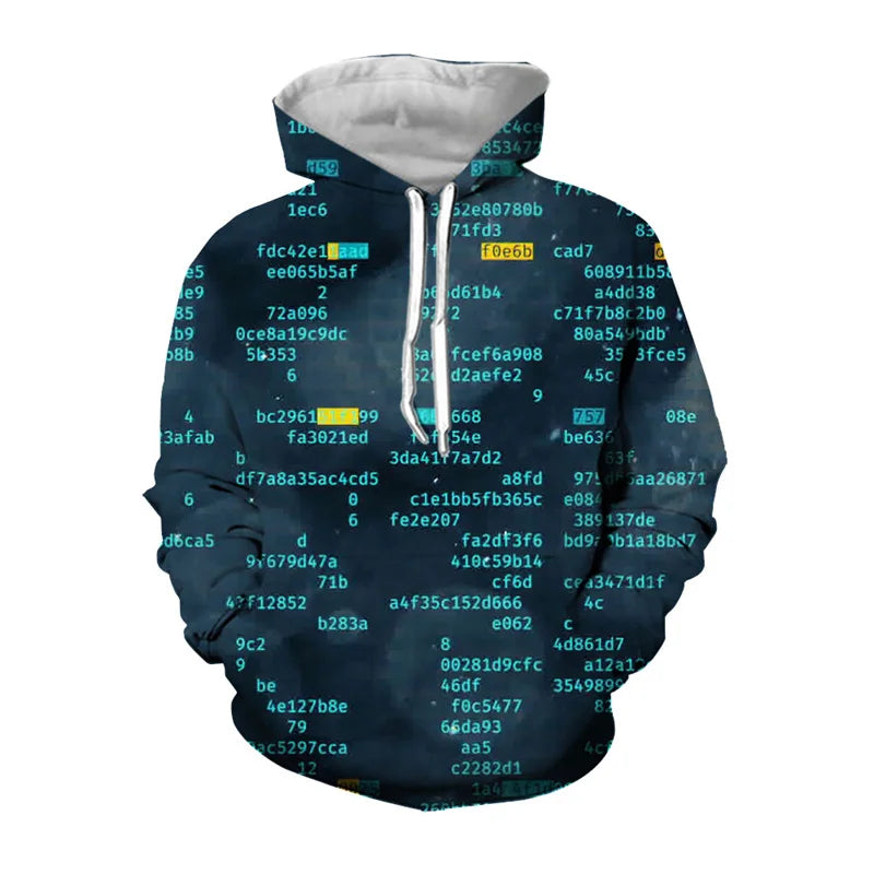 Hacker Code 3D Print Hoodie – Cyberpunk Techwear