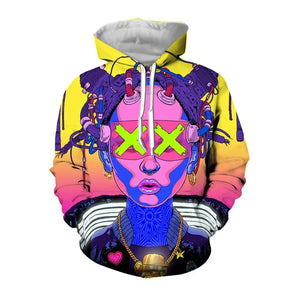 Cyberpunk 3D Print Hoodies Men Women Fashion Casual Sweatshirts Oversized Hoodie Pullovers Tracksuit Clothing