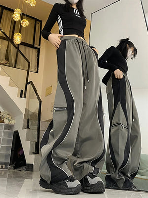 Women Drawstring  Wide Leg  Baggy  Sweatpants