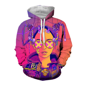 Cyberpunk 3D Print Hoodies Men Women Fashion Casual Sweatshirts Oversized Hoodie Pullovers Tracksuit Clothing