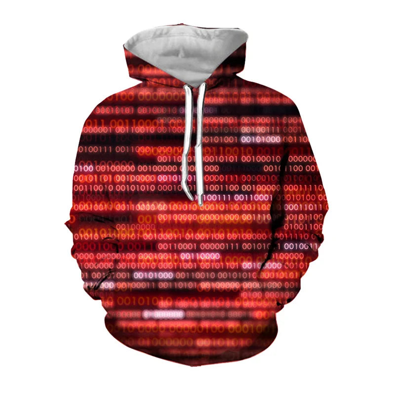 Hacker Code 3D Print Hoodie – Cyberpunk Techwear