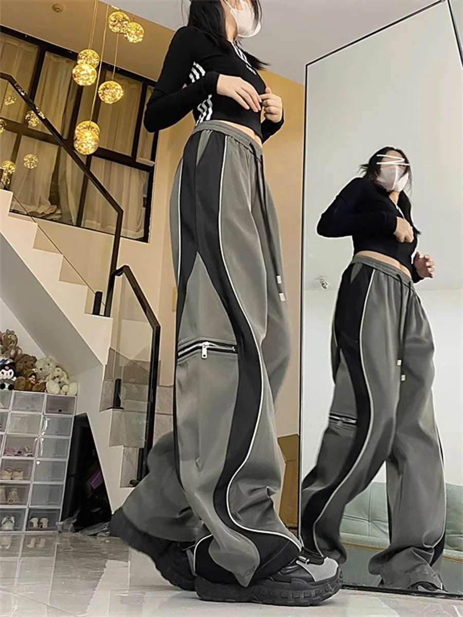 Women Drawstring  Wide Leg  Baggy  Sweatpants