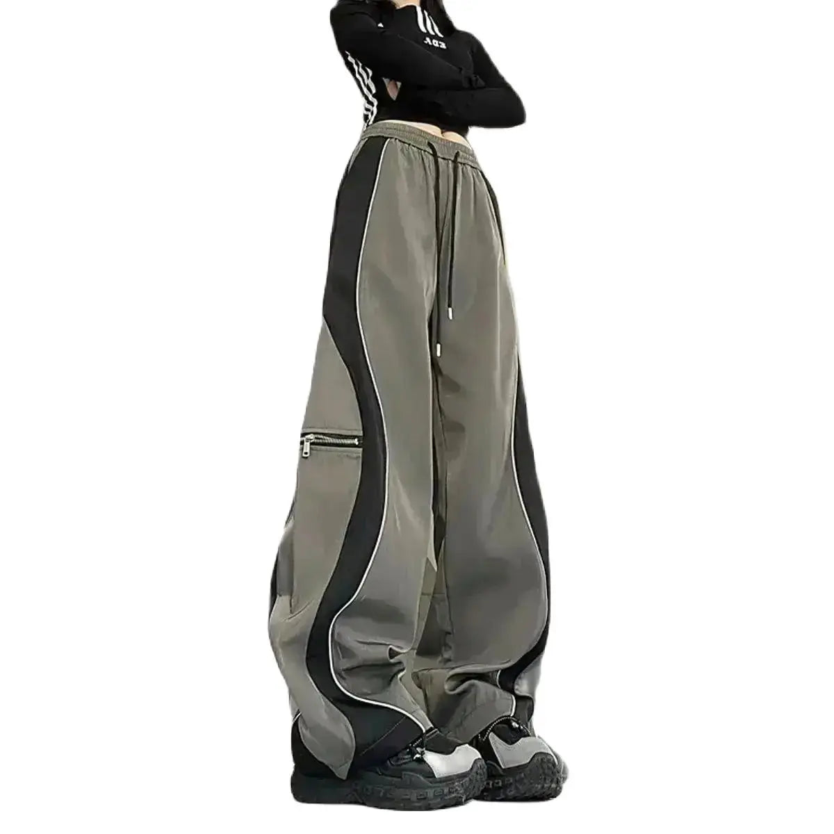 Women Drawstring  Wide Leg  Baggy  Sweatpants