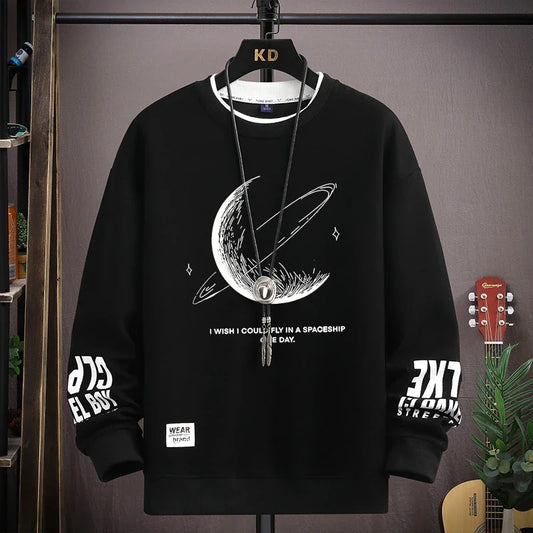 Cool Moon Print Sweatshirt