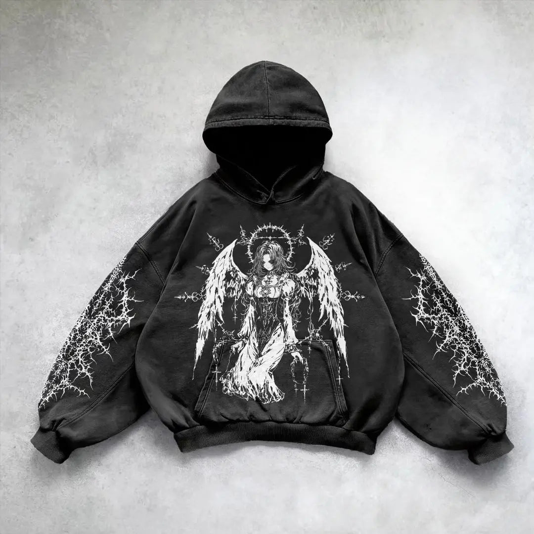 Gothic hoodie 2024 hoodies goth y2k tops goth streetwear gothic clothes