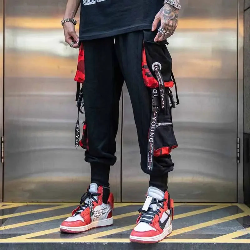 Men's Loose-fit  Multiple Pockets cargo pants Casual Style Streetwear