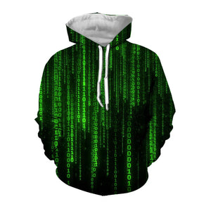 Hacker Code 3D Print Hoodie – Cyberpunk Techwear