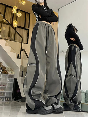 Women Drawstring  Wide Leg  Baggy  Sweatpants