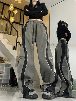 Women Drawstring  Wide Leg  Baggy  Sweatpants