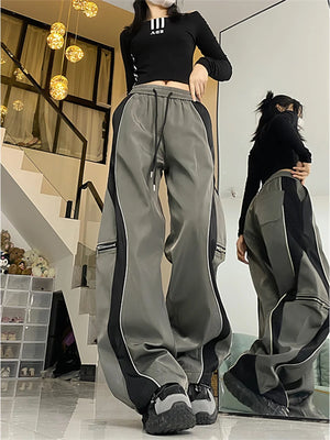 Women Drawstring  Wide Leg  Baggy  Sweatpants