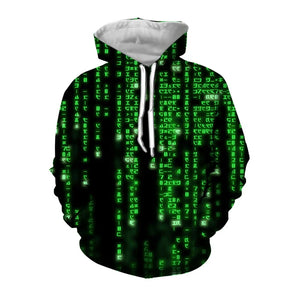 Hacker Code 3D Print Hoodie – Cyberpunk Techwear