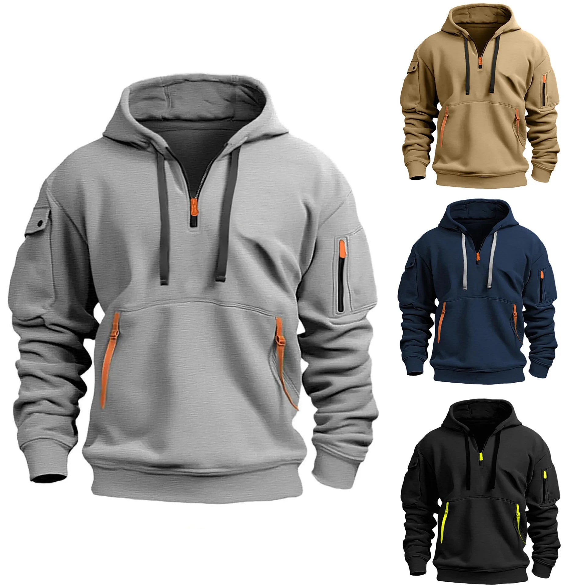 Multi Pocket Pullover Hoodie